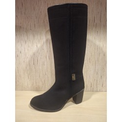 BOTA PIEL SERRAJE NEGRA