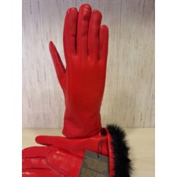 GUANTES ROJOS FORRADOS EN PIEL