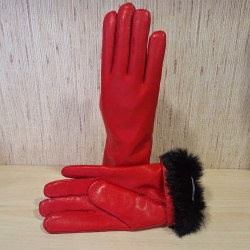 GUANTES ROJOS FORRADOS EN PIEL