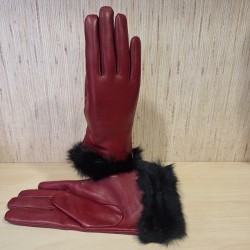 GUANTES DE PIEL BURDEOS